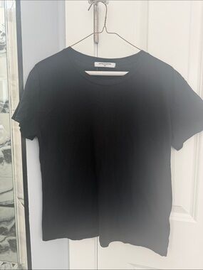 perfectwhitetee Black Crewneck Short Sleeve Tee